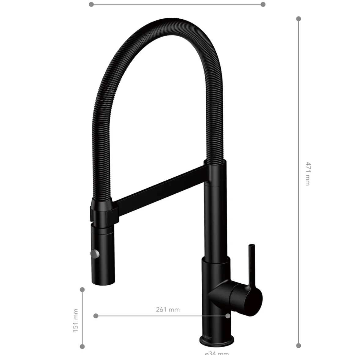 Lenz Küchenarmatur ALUNA mit Pendelbrause schwarz