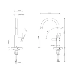 Lenz Küchenarmatur ANELA Edelstahloptik