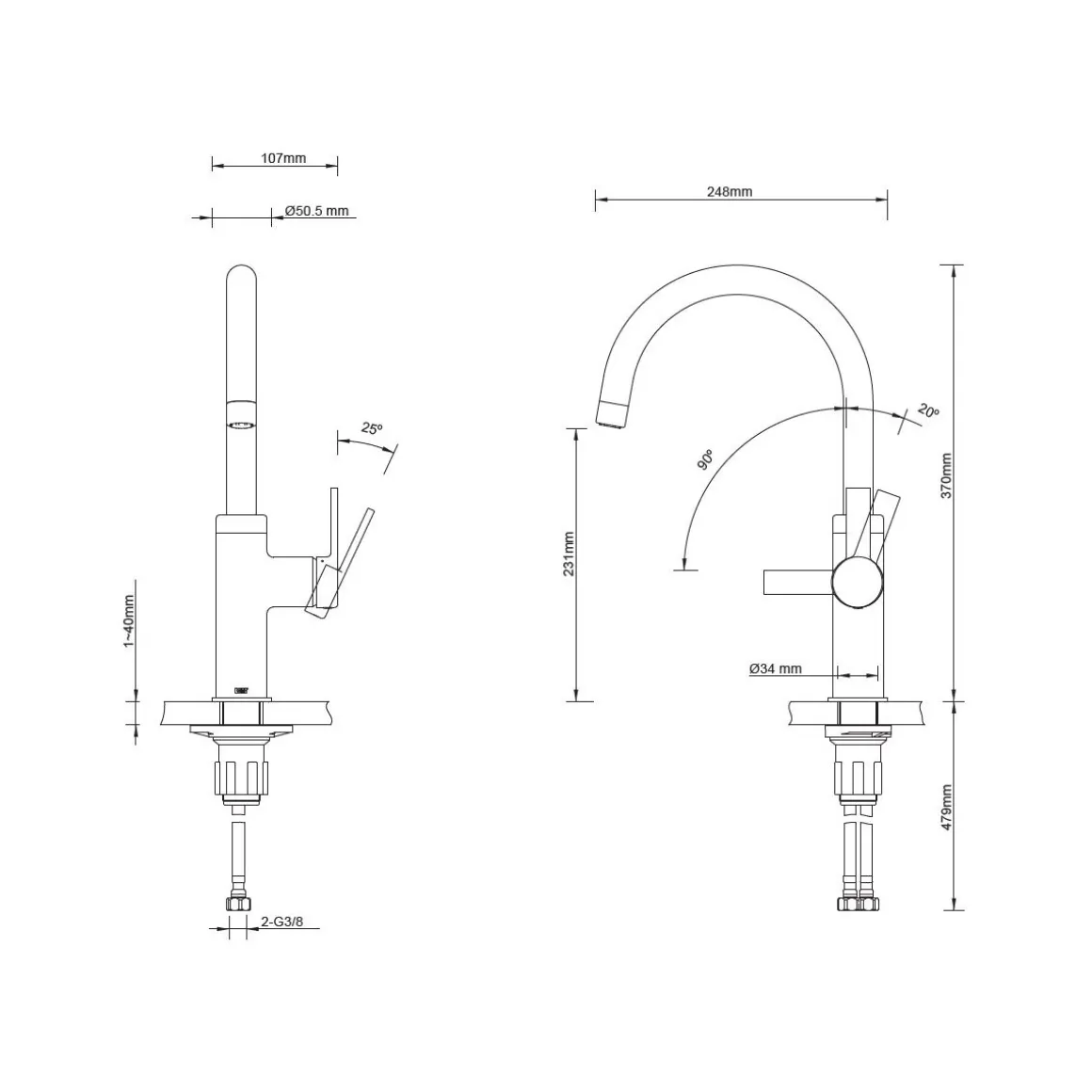 Lenz Küchenarmatur ANELA Edelstahloptik