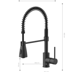Lenz Küchenarmatur Kalani² mit Pendelbrause schwarz