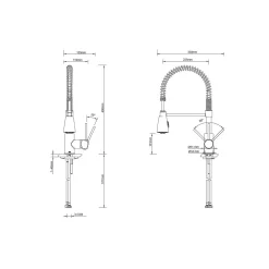 Lenz Küchenarmatur KALANI² mit Pendelbrause Niederdruck chrom