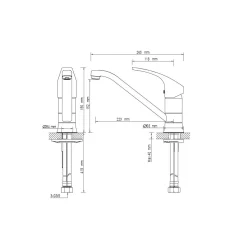 Lenz Küchenarmatur KELA mit Handbrause Niederdruck nickel-matt