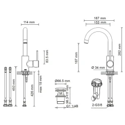 Lenz Waschtischarmatur BOW² schwarz