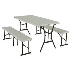 Lifetime Bierzeltgarnitur 3-teilig 182x76x74 cm Weiß