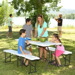 Lifetime Bierzeltgarnitur 3-teilig 182x76x74 cm Weiß