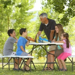 Lifetime Bierzeltgarnitur 3-teilig 182x76x74 cm Weiß