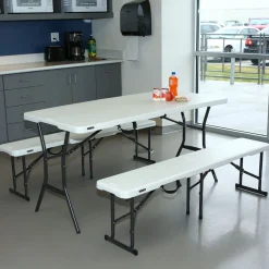 Lifetime Bierzeltgarnitur 3-teilig 182x76x74 cm Weiß