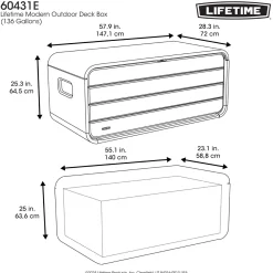 Lifetime Kissen- & Auflagenbox 515 L 72x147,1x63,6cm Anthrazit