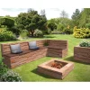 Lusit Modul Gartenlounge Cremona Sahara-weiß-Melange 185 x 330 cm