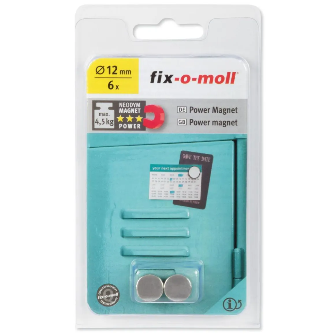 Magnet-Scheibe Neodym silber D12 mm 6 St.