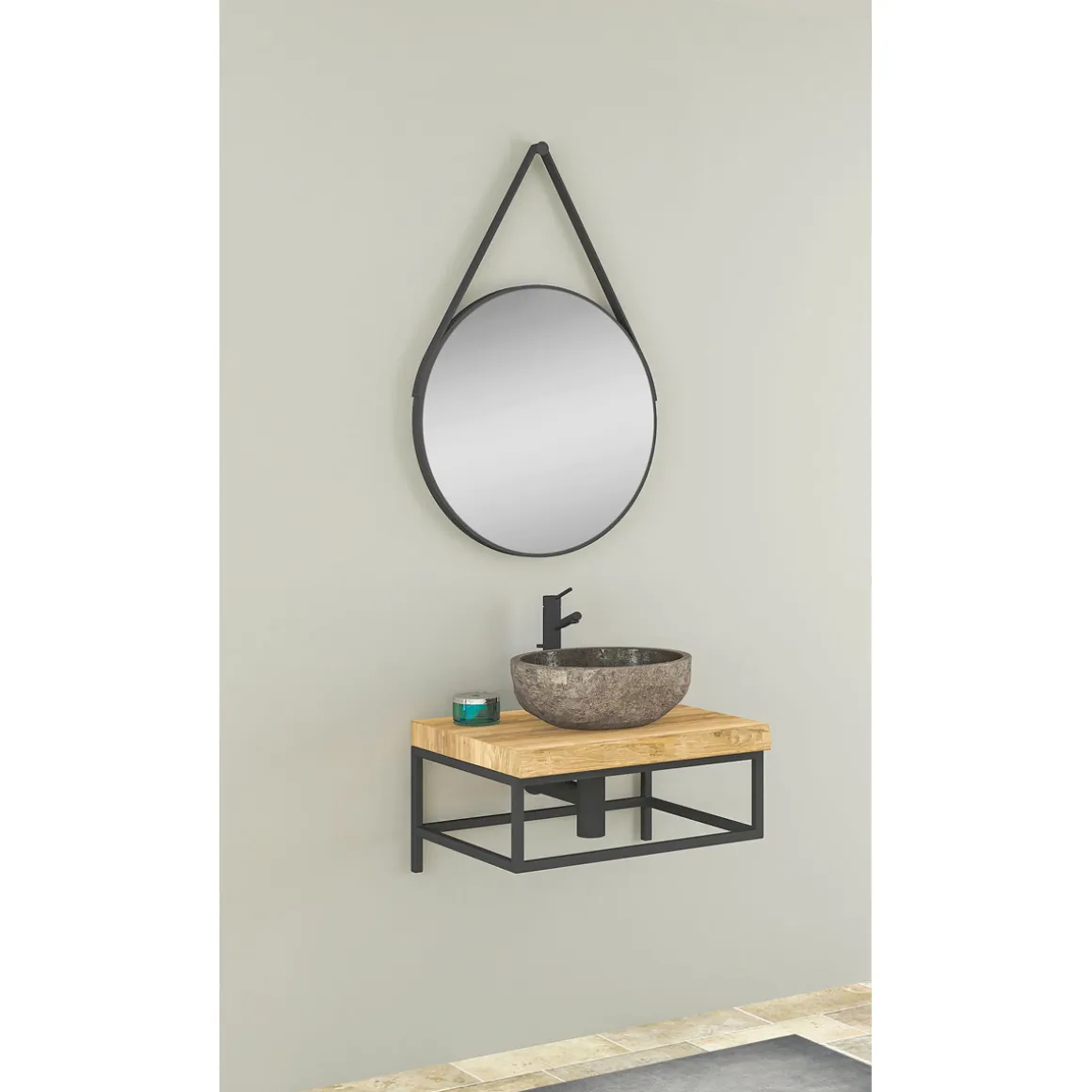 Massivholzplatte Tree Eiche geölt 68 x 6,6 x 39,5 cm