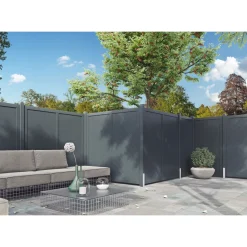 Massivzaun geschlossen anthrazit 179x179 cm