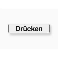 Metafranc Hinweisschild Drücken Kunststoff weiß