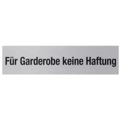 Metafranc Hinweisschild Für Garderobe Aluminium grau