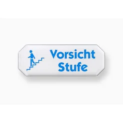 Metafranc Hinweisschild Vorsicht Stufe Kunststoff weiß