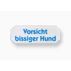 Metafranc Hinweisschild Vorsicht bissiger Hund Kunststoff weiß