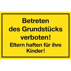 Metafranc Verbotsschild Betreten verboten Kunststoff gelb