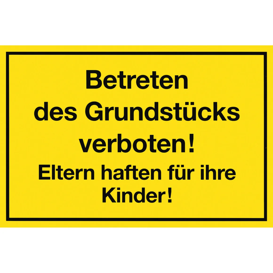 Metafranc Verbotsschild Betreten verboten Kunststoff gelb