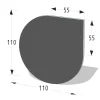 Metallbodenplatte Tropfenform 110 x 110 cm schwarz