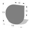 Metallbodenplatte Tropfenform 110 x 110 cm
