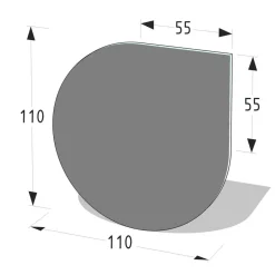 Metallbodenplatte Tropfenform 110 x 110 cm