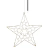 Metallstern 30 LEDs hängend batteriebetrieben AA gold 18 cm