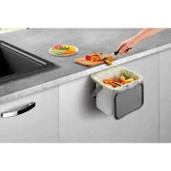 Metaltex Bio-Abfallsammler Bin Tex 19,3 x 24,6 x 19 cm grau