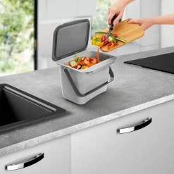 Metaltex Bio-Abfallsammler Bin Tex 19,3 x 24,6 x 19 cm grau