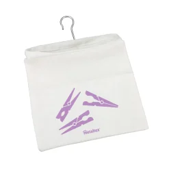 Metaltex Wäscheklammerbeutel Peggy mit Haken weiß-lila
