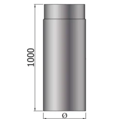 MyFireTool Rauchrohr 1000 mm Ø 120 mm schwarz 2 mm