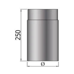 MyFireTool Rauchrohr 250 mm Ø 150 mm grau 2 mm