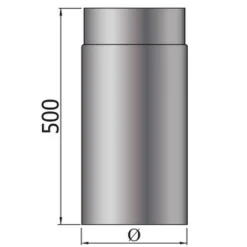 MyFireTool Rauchrohr FAL 500 mm Ø 120 mm 0,6 mm