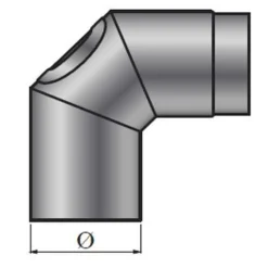 MyFireTool Rauchrohrbogen Ø 150 mm grau 2 mm 3-teilig