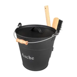 MyFireTool Ascheeimer schwarz 26,5 x 30 cm