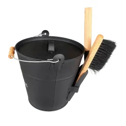 MyFireTool Ascheeimer schwarz 26,5 x 30 cm