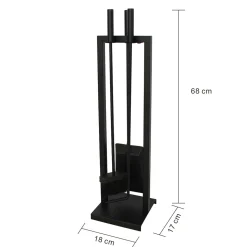 MyFireTool Kaminofenbesteck, 3tlg., Farbe: Schwarz, pulverbeschichtet