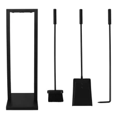 MyFireTool Kaminofenbesteck, 3tlg., Farbe: Schwarz, pulverbeschichtet