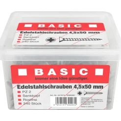 MyTool Edelstahlschraube 4,5 x 50 mm 240 Stück im Eimer