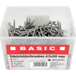 MyTool Edelstahlschraube 4,5 x 50 mm 240 Stück im Eimer