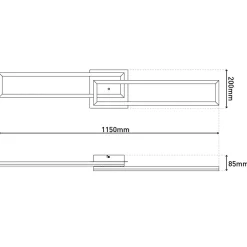 Naeve LED DL Bantry Metall/KSaluminium LxBxH 115x20x8,5cm dimmbar