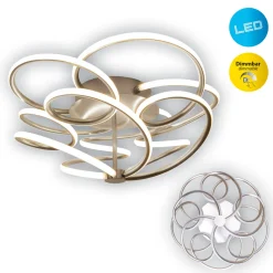 Naeve LED DL Rizado Metall/KSstahl-blank LxBxH: 57x57x20cm dimmbar