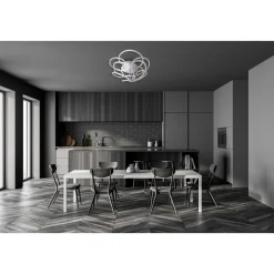 Naeve LED DL Rizado Metall/KSstahl-blank LxBxH: 57x57x20cm dimmbar