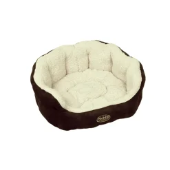 Nobby Komfortbett Taika 86 x 70 x 24 cm braun/ wollweiß