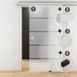 Novadoors Glasschiebetür-Set Ontario 93,5 x 205,8 cm