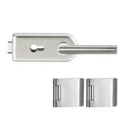 Novadoors Glastürbeschlag-Set SKS 62 Edelstahl Optik