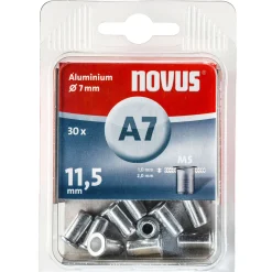 Novus Blintnietmuttern Aluminium A 7 x 11,5 mm M5 Gewinde 30 Stück