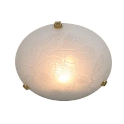 näve Deckenleuchte Flower weiß Glas