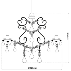 näve Kronleuchter Cecilia silber 5er