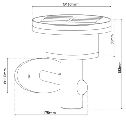 näve LED-Solar Außenwandleuchte Nora