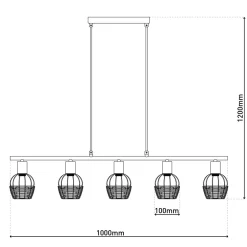 näve Pendelleuchte Corbis schwarz 5er